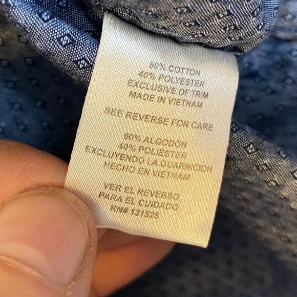 Rugby University Mens Blue Button-Up Mens Shirt Large Cotton Polyester - Picture 4 of 8